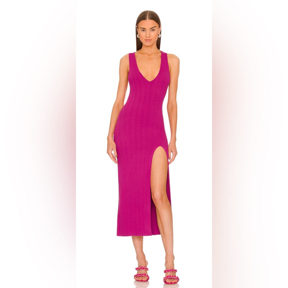 REVOLVE Variegated Rib Bodycon Dress in Berry
Bliss Michael Costello